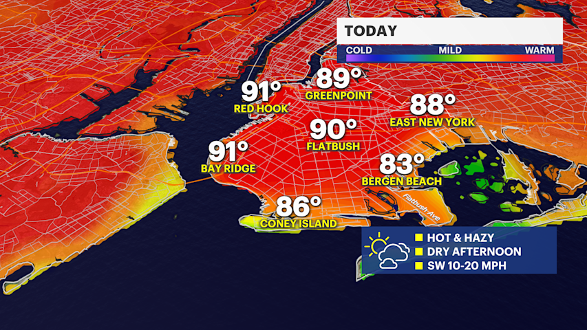 Video thumbnail for STORM WATCH: Hot & hazy Saturday with a strong evening storm in Brooklyn