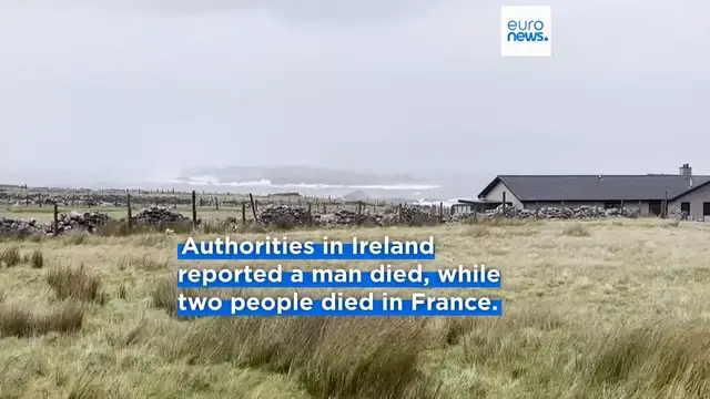 'Video thumbnail for At least three people killed as Storm Amy batters Europe with strong winds and rain'