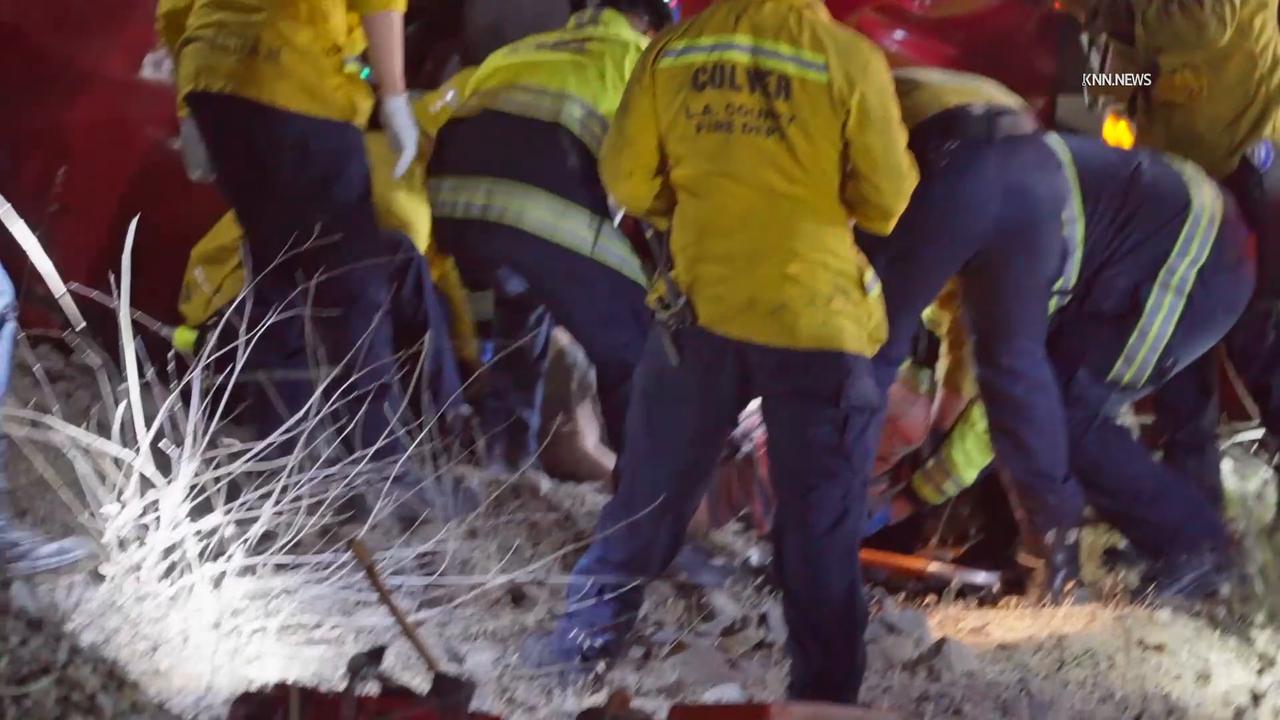 Video thumbnail for US, Los Angeles: Santa Clarita Driver Rushed to Hospital After Being Extricated from Violent Rollover Crash.