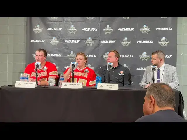 Video thumbnail for Denver Pioneers Men’s Lacrosse Championship Weekend Post-Game 2024