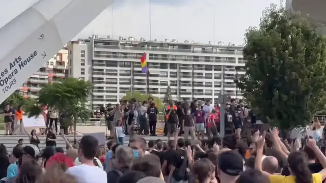 Video thumbnail for Spain: Large Housing Rights Protest Draws Crowds in Valencia, Spain.
