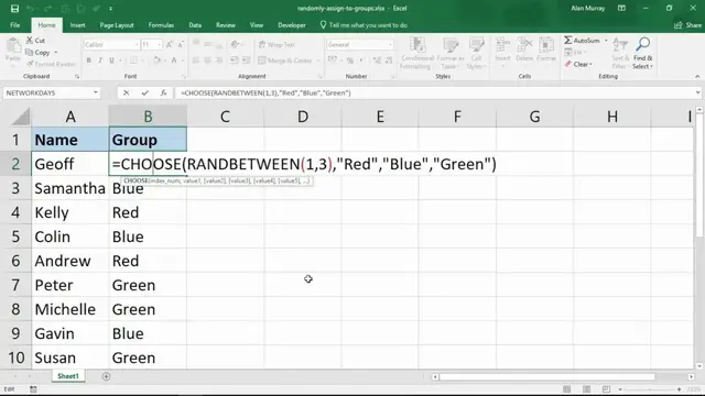'Video thumbnail for Randomly Assign Names to Groups - Excel Formula'
