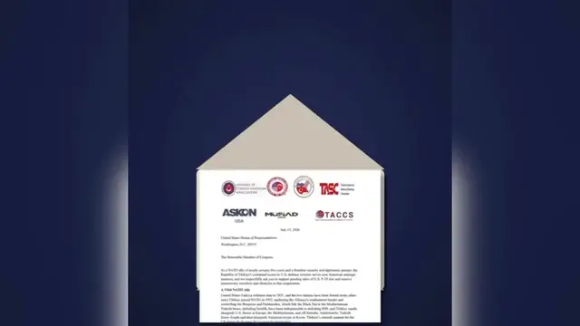 Video thumbnail for US: Turkish American groups urge Congress to approve sale of F-35 jets to Türkiye.