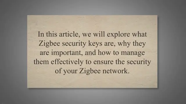 'Video thumbnail for Securing Your Zigbee Network: A Comprehensive Guide to Managing Security Keys'