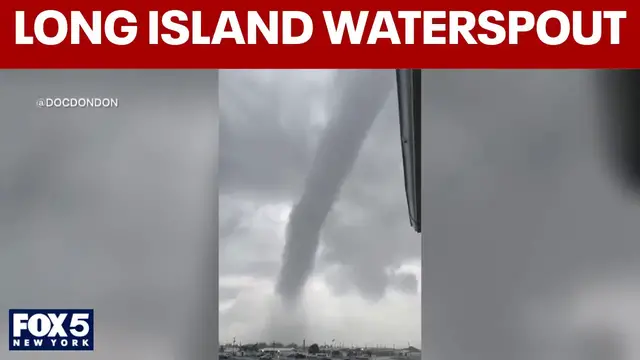 Video thumbnail for Water spout makes landfall on Long Island, leaves trail of damage