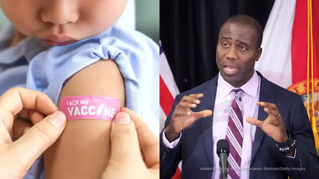'Video thumbnail for Florida to end some vaccine mandates in 90 days, Trump urges caution'