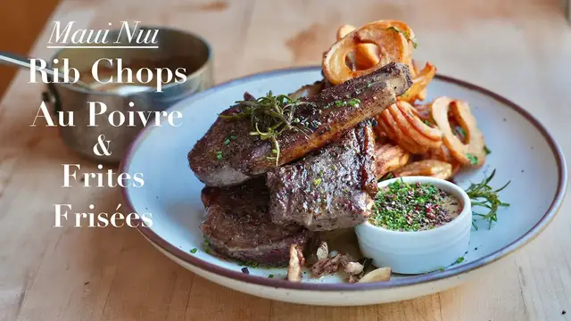 'Video thumbnail for Maui Nui Rib Chops Au Poivre & Frites Frisées (Curly Fries)'