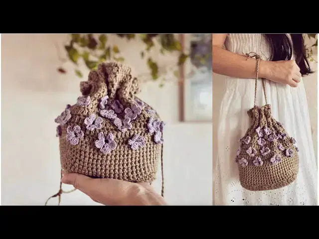 Video thumbnail for How to crochet flower pouch/ beginner friendly.