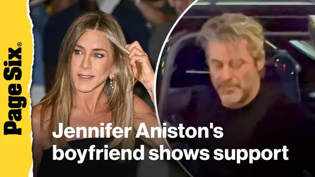 'Video thumbnail for Jennifer Aniston's boyfriend, Jim Curtis, supports actress at 'The Morning Show' season 4 premiere'