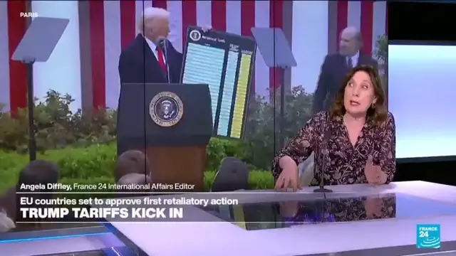 Video thumbnail for Trump's tariffs: EU greenlights first set of tariffs hitting back at US