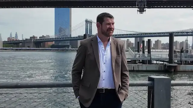 Video thumbnail for Man once told he may never walk again departs from Brooklyn in his walk across America