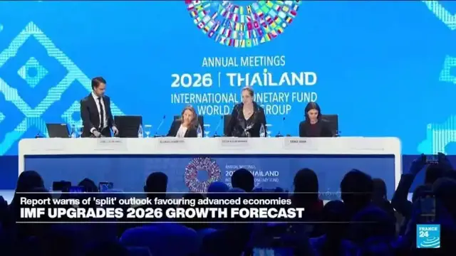 Video thumbnail for IMF upgrades 2026 growth forecast but warns of 'split' outlook
