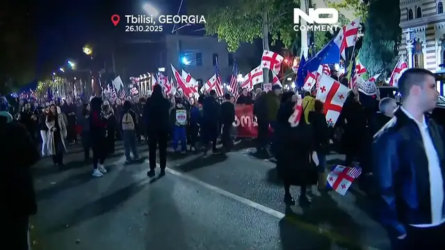 'Video thumbnail for Protesters in Tblisi call for fair elections and European future'