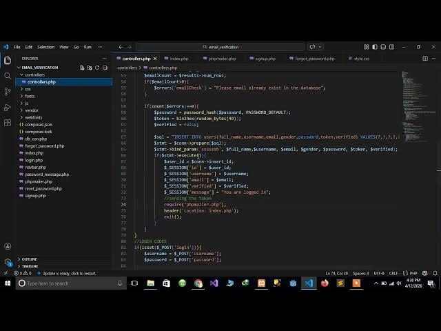 Video thumbnail for #10 Email Verification, Password Recovery and Reset System in PHP   Logging out the user