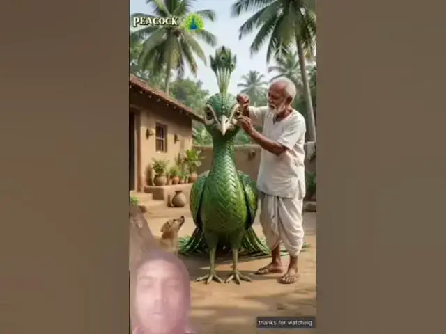 Video thumbnail for Cute dog loved the palm peacock made by the poor man 😍 #ai​ #dog​ #craft​