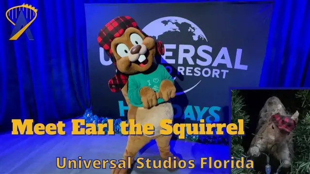 'Video thumbnail for Meet Earl The Squirrel at Universal Orlando for the Holidays'