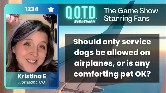 Video thumbnail for Our Favorite Answers: Kristina wants airlines to watch service animals!