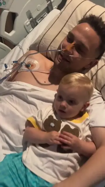 Video thumbnail for Young Father Healing after Bowel Cancer Surgery with Toddler by His Side