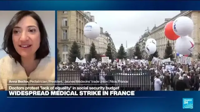 Video thumbnail for French doctors striking over 'authoritarian drift' in universal healthcare system