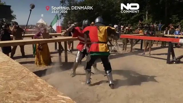 Video thumbnail for Armoured fighters storm Denmark’s Spøttrup Castle for IMCF world championship