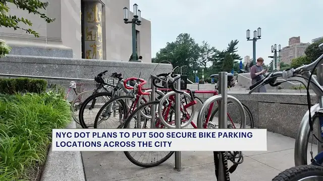 Video thumbnail for Two wheels, one debate: NYC bike parking