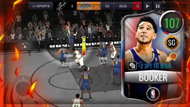 'Video thumbnail for knyt: devin booker's insane fadeaway three! nba live mobile 20 gameplay'