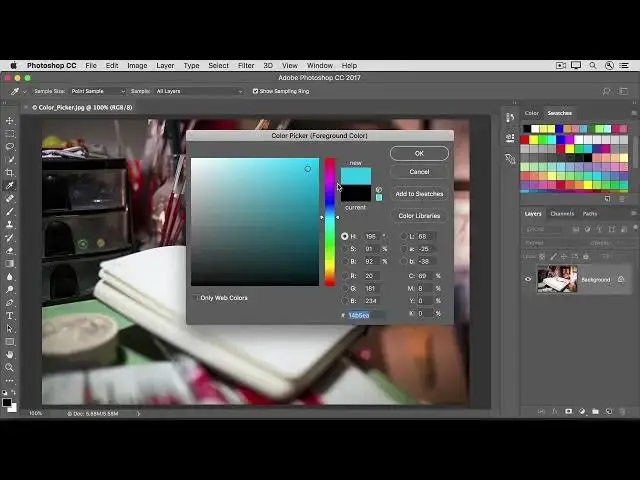 Video thumbnail for How to choose colors using the Color Picker, the Color panel, or the Swatches panel in photoshop