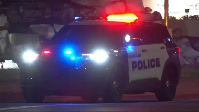 Video thumbnail for US, Phoenix: Chandler Alma School Road Closed After Pickup Truck Crashes Into Tree.