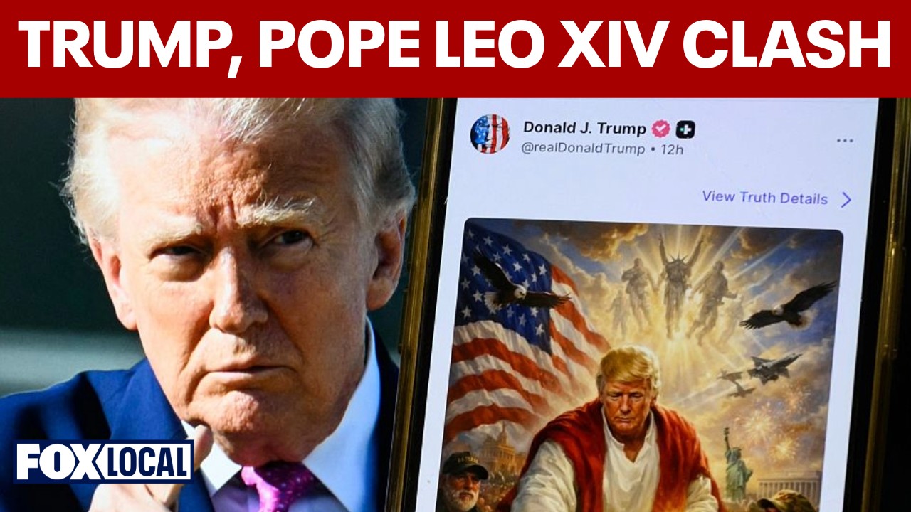 Video thumbnail for Trump refuses to apologize to Pope Leo amid escalating feud over Iran war