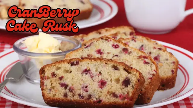 Video thumbnail for Tempting Cranberry Cake Rusk Recipe