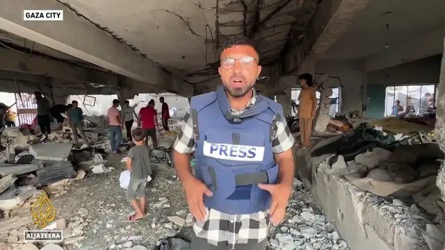 'Video thumbnail for Israeli attacks on school, tents and homes kill at least 17 people in Gaza'