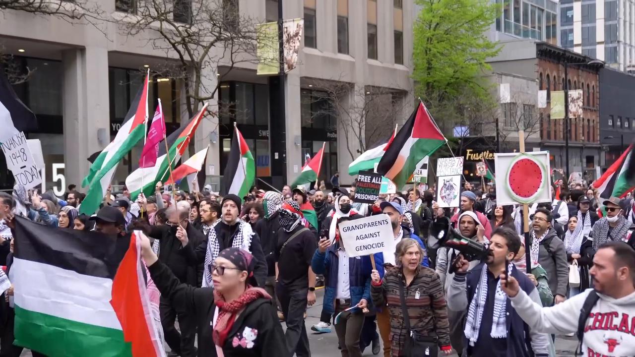 Video thumbnail for Canada: Pro-Palestinian rally in Toronto marks 78th anniversary of Nakba.