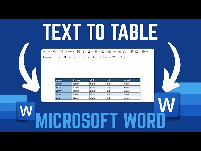Video thumbnail for How To Convert Text To Table In Microsoft Word