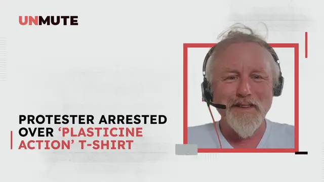 'Video thumbnail for Protester arrested over ‘Plasticine Action’ t-shirt'