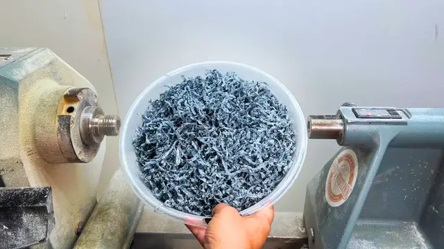 Video thumbnail for Shredded Denim into a Mini VASE - Woodturning