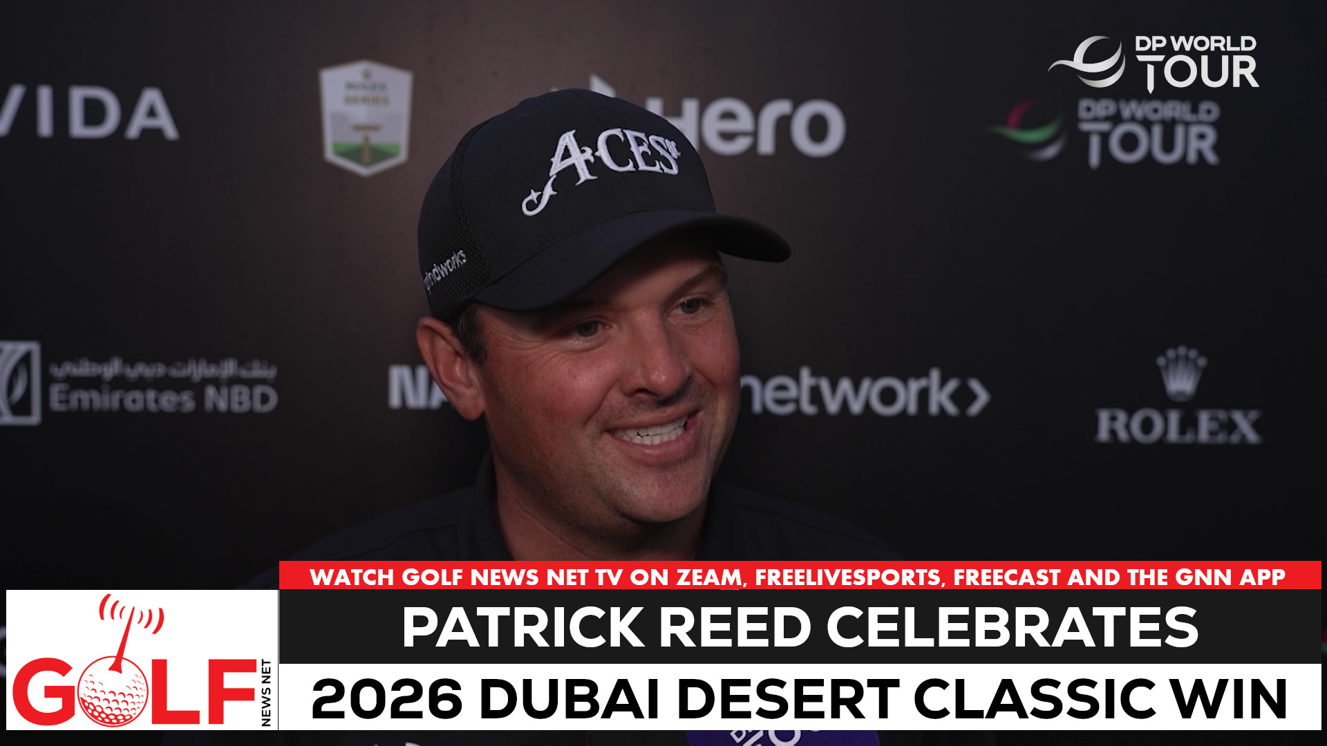 Video thumbnail for Patrick Reed excited to start 2026 with Dubai win