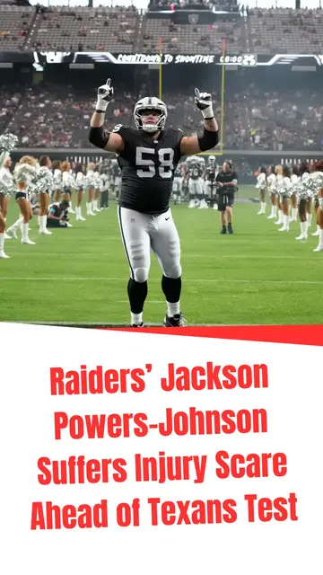 Video thumbnail for Raiders’ Jackson Powers-Johnson Suffers Injury Scare Ahead of Texans Test