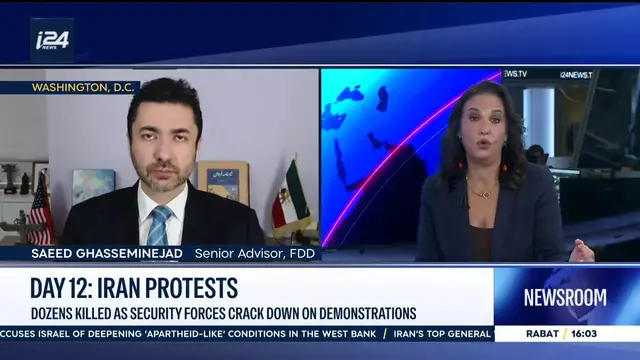 Video thumbnail for Day 12: Iran protests. Iran warns U.S. & Israel against interference in protests