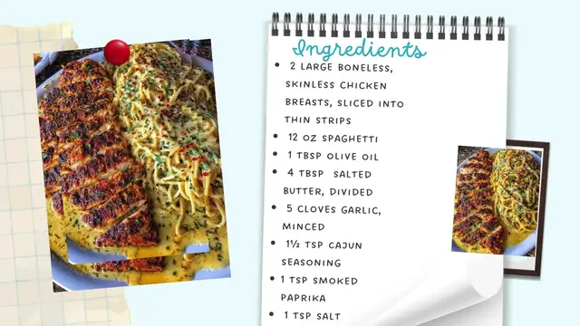 Video thumbnail for Garlic Parmesan Chicken Spaghetti in Spicy Cajun Cream Sauce – Bold, Creamy & Irresistible