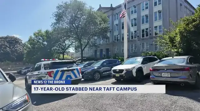 Video thumbnail for 17-year-old stabbed outside Bronx school campus; 2 men sought