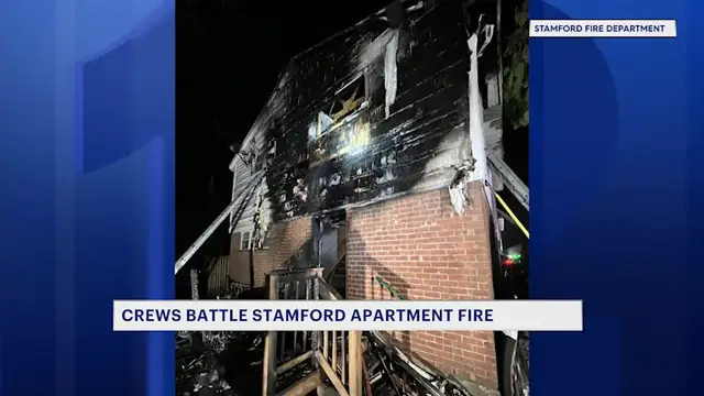 Video thumbnail for Fire erupts at Stamford apartment building