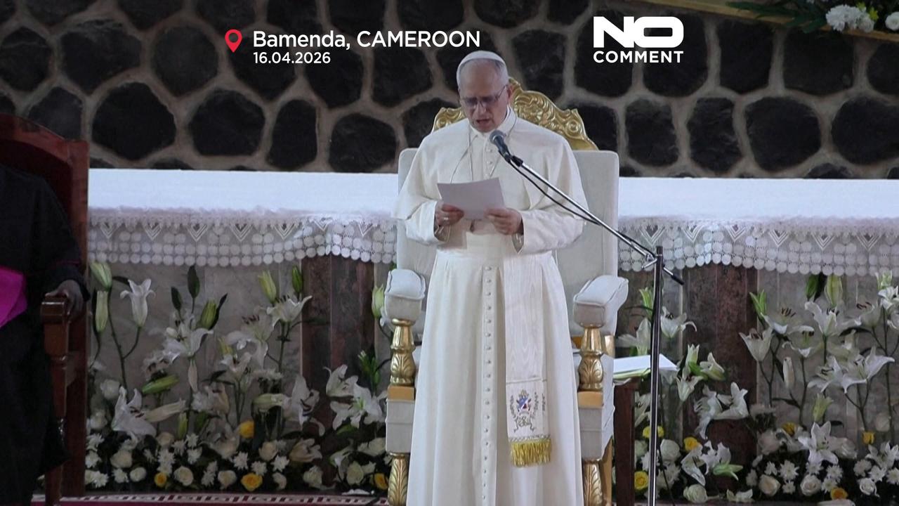 Video thumbnail for Cameroon sees mass turnout for Pope Leo XIV visit as he calls for peace