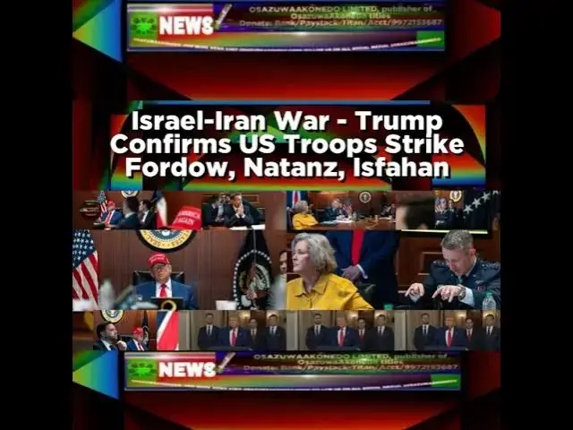 Video thumbnail for Israel-Iran War - Trump Confirms US Troops Strike Fordow, Natanz, Isfahan