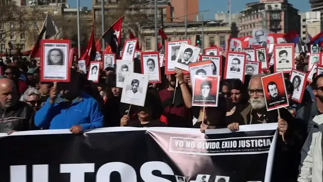 Video thumbnail for Chile: March held in Chile ahead of 53rd anniversary of military coup.