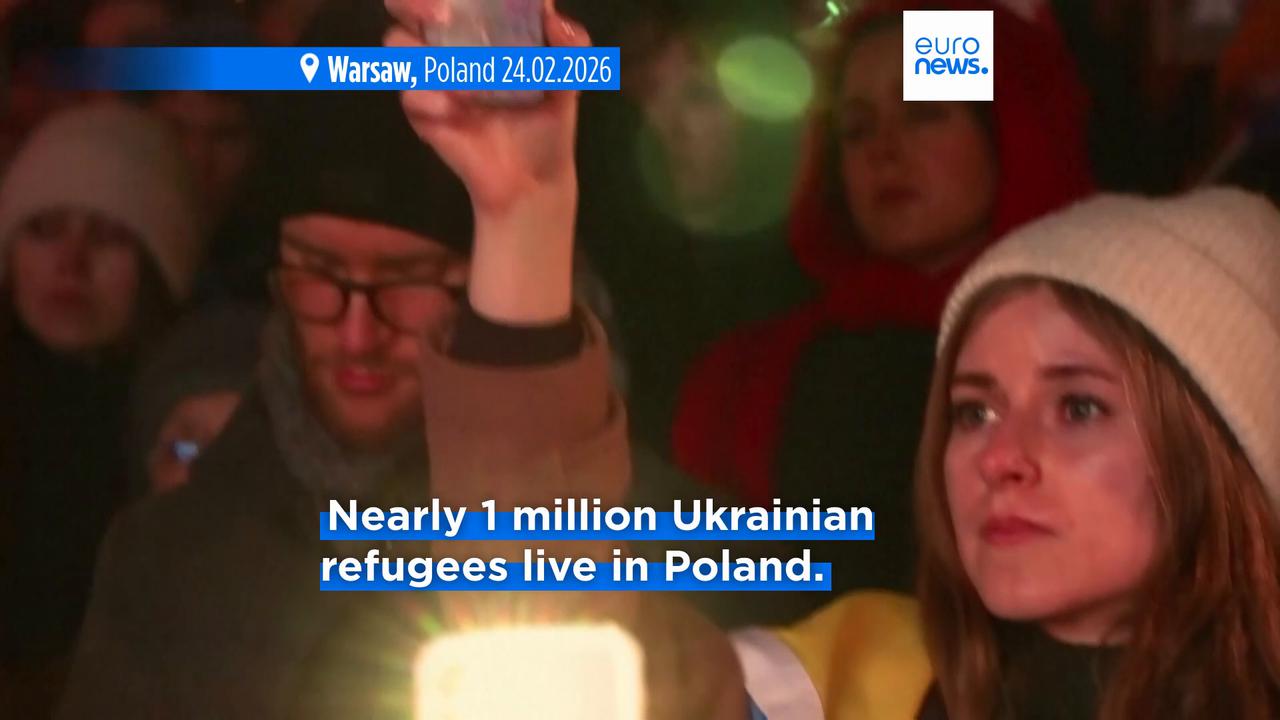 Video thumbnail for Millions across Europe express solidarity with Ukraine on the 4th anniversary of Russia's war on Ukraine