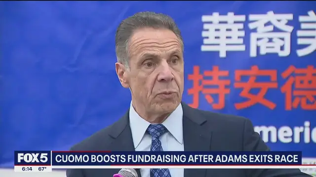 'Video thumbnail for Cuomo gains fundraising boost after Adams exits mayoral race'