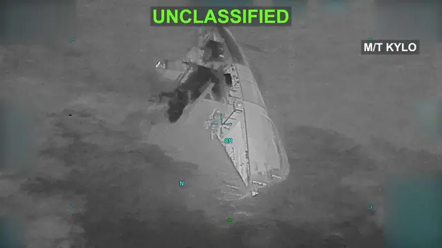 Video thumbnail for US: US military says it destroyed 3 Iranian oil tankers after missile attacks (2).