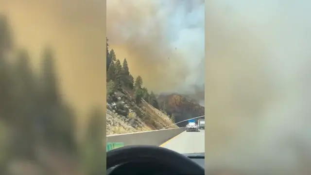Video thumbnail for US: Floriston Fire near Reno burns 640 acres, remains 5% contained.