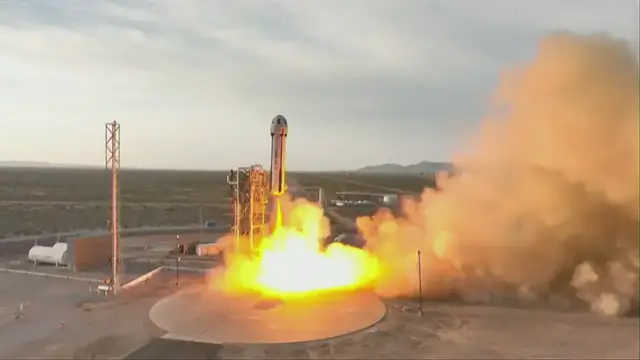 'Video thumbnail for Blue Origin's all-female spaceflight takes off'