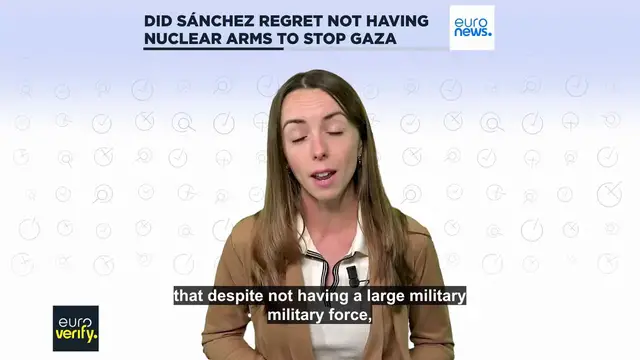'Video thumbnail for Did Pedro Sánchez ‘regret’ not having ‘nuclear bombs’ to stop the war in Gaza?'